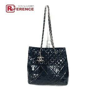 Chanel Matelasse Chain CC Coco Mark Tote Bag Double Shoulder Black
